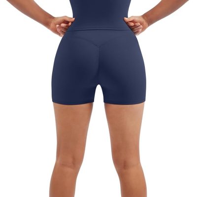 Women 2 Pieces Workout Sets Padded Adjustable Straps Camis High Waist Biker Shorts